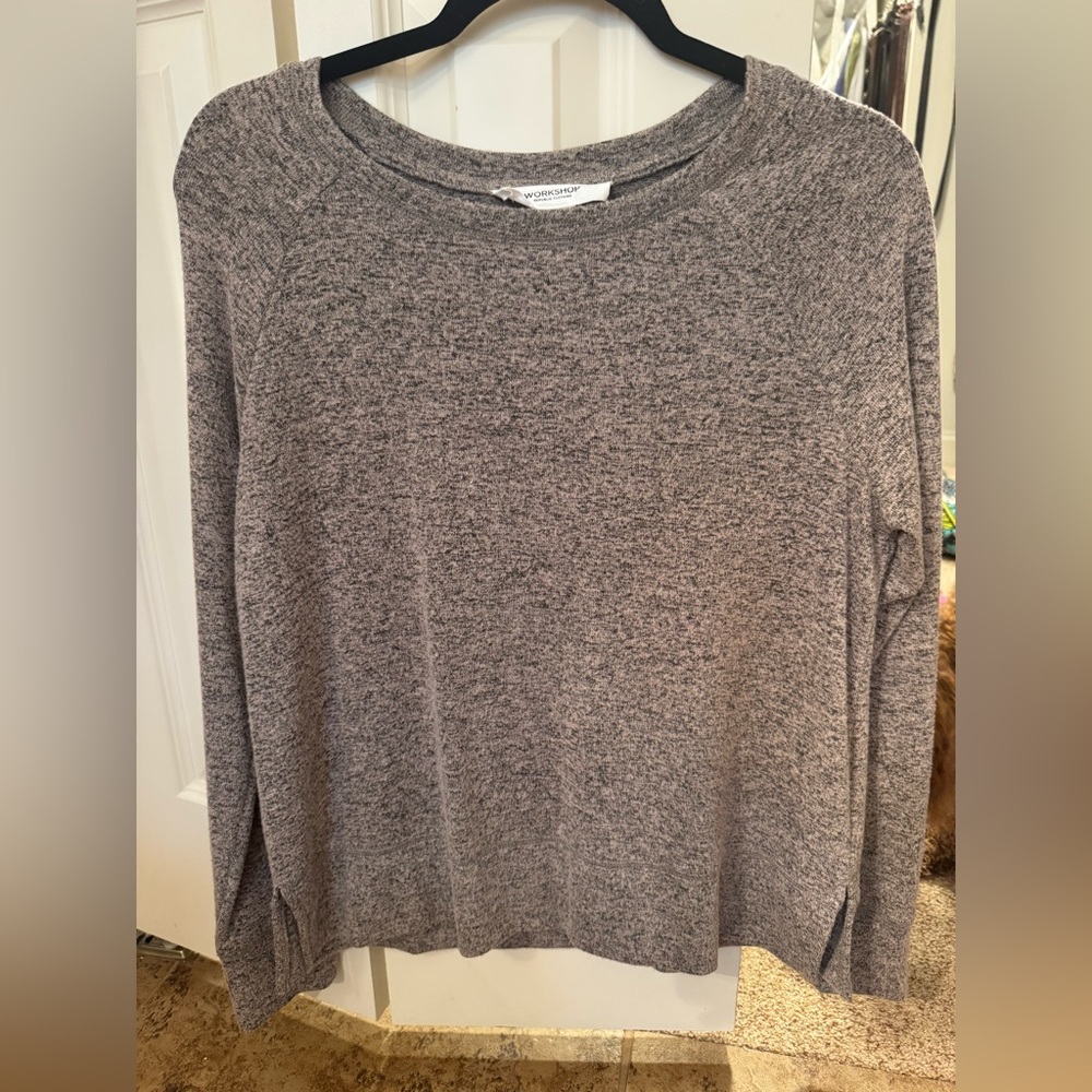 Workshop Republic Clothing Heathered Gray Crewneck Sweater